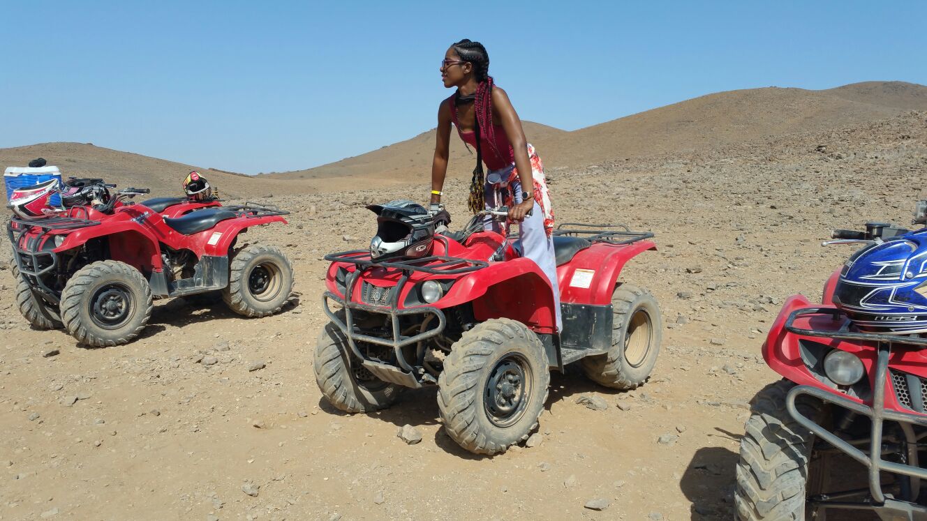 Looking out onto the Atlas Mountains on the quad bike