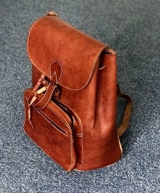 tan camel skin rucksack