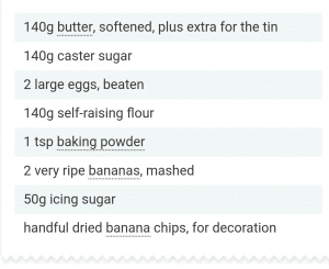 Ingredients for Brilliant Banana Loaf