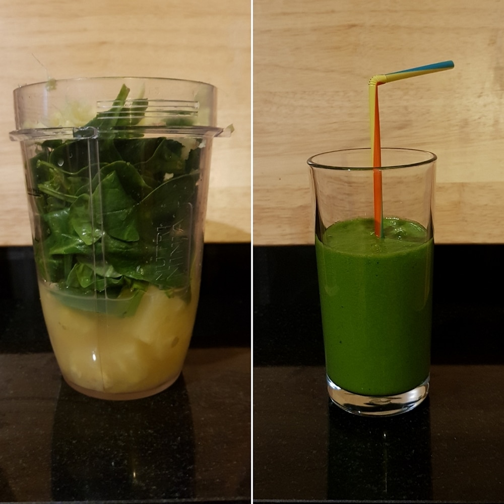 Spinach, pineapple and ginger smoothie